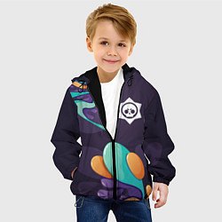 Куртка с капюшоном детская Brawl Stars graffity splash, цвет: 3D-черный — фото 2