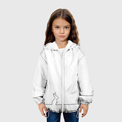 Куртка с капюшоном детская Кролик минимализм, цвет: 3D-белый — фото 2