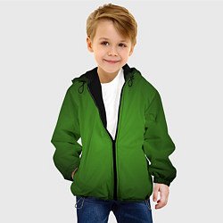 Куртка с капюшоном детская Зеленый с затемняющей виньеткой, цвет: 3D-черный — фото 2