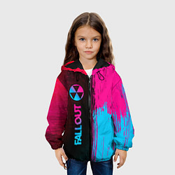 Куртка с капюшоном детская Fallout - neon gradient: по-вертикали, цвет: 3D-черный — фото 2