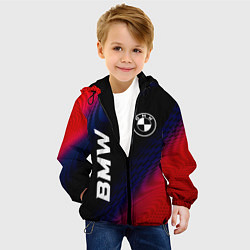 Куртка с капюшоном детская BMW красный карбон, цвет: 3D-черный — фото 2