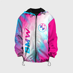 Детская куртка BMW neon gradient style: надпись, символ