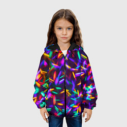 Куртка с капюшоном детская Цветомузыка, цвет: 3D-черный — фото 2