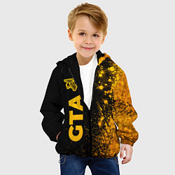 Куртка с капюшоном детская GTA - gold gradient: по-вертикали, цвет: 3D-черный — фото 2