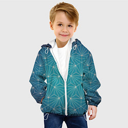 Куртка с капюшоном детская Геометрические фигуры - паттерн, цвет: 3D-белый — фото 2