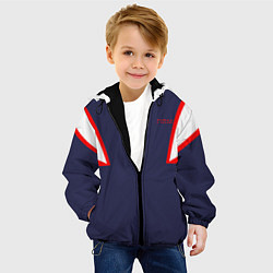 Куртка с капюшоном детская FIRM с белыми плечами, цвет: 3D-черный — фото 2