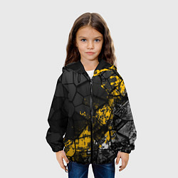 Куртка с капюшоном детская Имперская геометрия, цвет: 3D-черный — фото 2