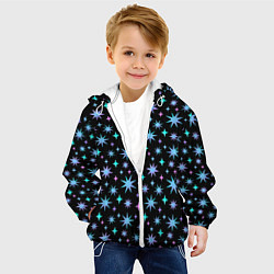 Куртка с капюшоном детская Зимние цветные звезды, цвет: 3D-белый — фото 2
