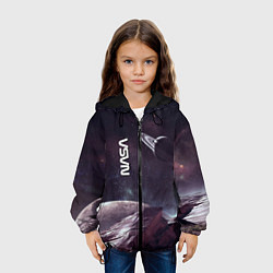 Куртка с капюшоном детская Космический пейзаж - Saturn - Nasa, цвет: 3D-черный — фото 2