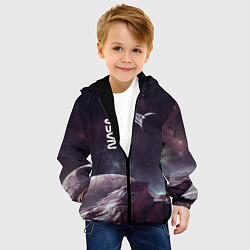 Куртка с капюшоном детская Космический пейзаж - Saturn - Nasa, цвет: 3D-черный — фото 2
