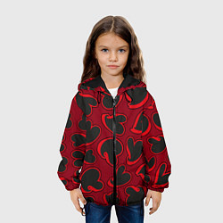 Куртка с капюшоном детская Black hearts, цвет: 3D-черный — фото 2