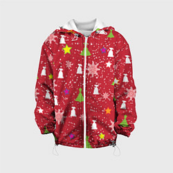 Куртка с капюшоном детская Red new year, цвет: 3D-белый