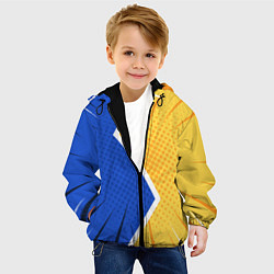 Куртка с капюшоном детская Желто-синяя молния, цвет: 3D-черный — фото 2