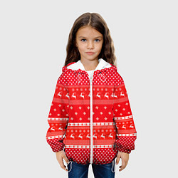 Куртка с капюшоном детская Праздничный красный свитер, цвет: 3D-белый — фото 2