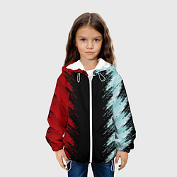 Куртка с капюшоном детская Красно-бирюзовый разрыв, цвет: 3D-белый — фото 2