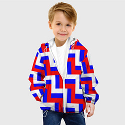 Куртка с капюшоном детская Плетение триколор, цвет: 3D-белый — фото 2