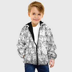 Куртка с капюшоном детская Раскраска кролики в морковном поле, цвет: 3D-черный — фото 2