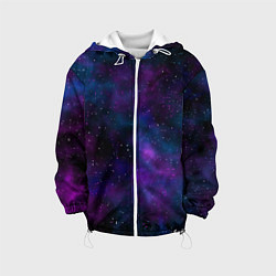Куртка с капюшоном детская Космос с галактиками, цвет: 3D-белый