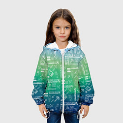 Куртка с капюшоном детская Майнкрафт символы на потертом фоне, цвет: 3D-белый — фото 2