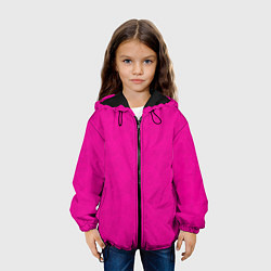Куртка с капюшоном детская Текстурированный ярко розовый, цвет: 3D-черный — фото 2
