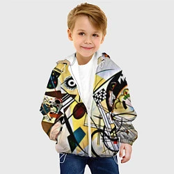 Куртка с капюшоном детская Поперечная линия - Василий Кандинский, цвет: 3D-белый — фото 2