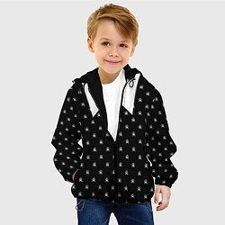 Куртка с капюшоном детская Уэнздей Аддамс: униформа, цвет: 3D-черный — фото 2