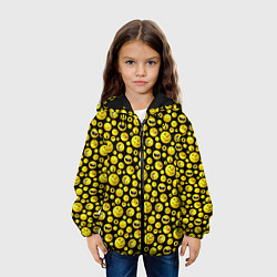 Куртка с капюшоном детская Шарики эмодзи на черном, цвет: 3D-черный — фото 2