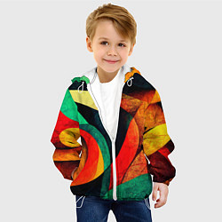 Куртка с капюшоном детская Текстурированная цветная абстракция, цвет: 3D-белый — фото 2