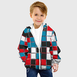 Куртка с капюшоном детская Разнообразные стеклянные фигуры, цвет: 3D-белый — фото 2