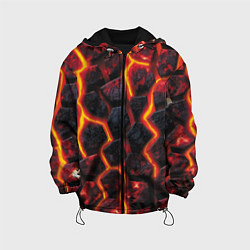 Куртка с капюшоном детская Течёт лава, цвет: 3D-черный