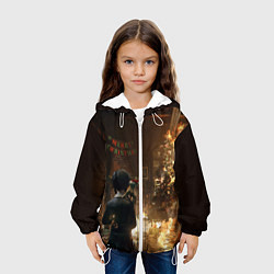 Куртка с капюшоном детская Уэнсдэй поджог, цвет: 3D-белый — фото 2