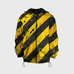 Куртка с капюшоном детская WARNING - желто-черные полосы, цвет: 3D-черный