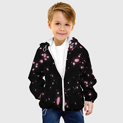 Куртка с капюшоном детская Неоновые липестки сакуры, цвет: 3D-белый — фото 2