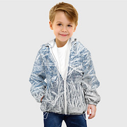 Куртка с капюшоном детская Абстрактный ледяной паттерн, цвет: 3D-белый — фото 2