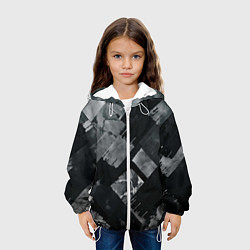 Куртка с капюшоном детская Серые полосы, цвет: 3D-белый — фото 2