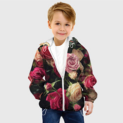 Куртка с капюшоном детская Нежные кустовые розы, цвет: 3D-белый — фото 2