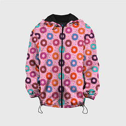 Куртка с капюшоном детская Вкусные пончики, цвет: 3D-черный