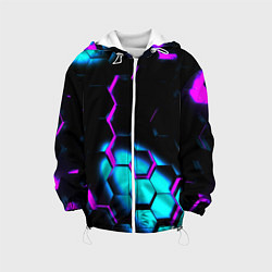 Куртка с капюшоном детская Неоновая броня fortnite, цвет: 3D-белый