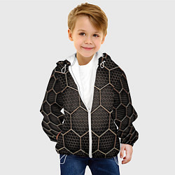 Куртка с капюшоном детская Metalic carbon, цвет: 3D-белый — фото 2