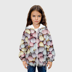 Куртка с капюшоном детская Абстрактное множество чистых и светлых камней, цвет: 3D-белый — фото 2