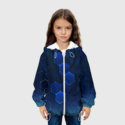 Куртка с капюшоном детская Абстрактная сетка, цвет: 3D-белый — фото 2