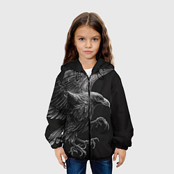 Куртка с капюшоном детская Черно-белый ворон, цвет: 3D-черный — фото 2