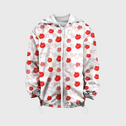 Куртка с капюшоном детская Узор из сочных гранат, цвет: 3D-белый