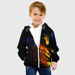 Куртка с капюшоном детская Dark Souls в огне, цвет: 3D-белый — фото 2