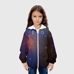 Куртка с капюшоном детская Космические треугольники, цвет: 3D-белый — фото 2