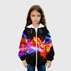 Куртка с капюшоном детская Битвы огней волны, цвет: 3D-белый — фото 2