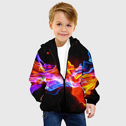 Куртка с капюшоном детская Битвы огней волны, цвет: 3D-черный — фото 2