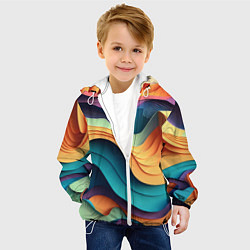 Куртка с капюшоном детская Цветной рельеф, цвет: 3D-белый — фото 2