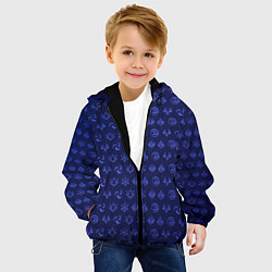 Куртка с капюшоном детская Паттерн элементали под гидро, цвет: 3D-черный — фото 2