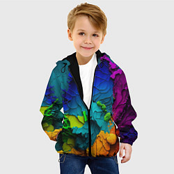 Куртка с капюшоном детская Взрыв красок, цвет: 3D-черный — фото 2